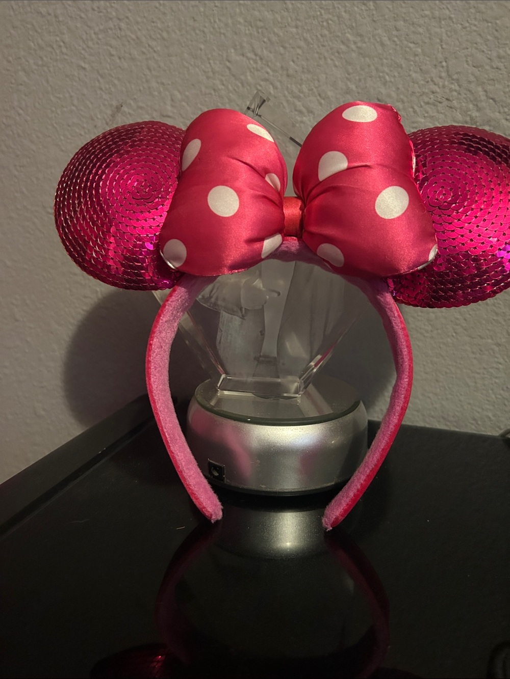 Disney Pink Polka Dot Sequin Ears Headband
